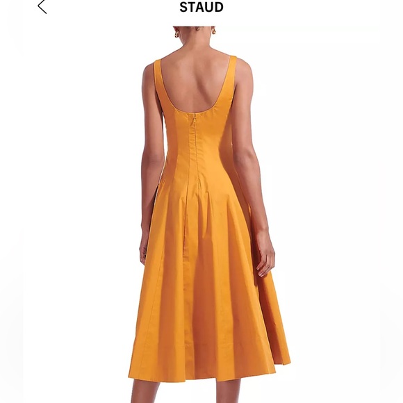 Staid Wells Cotton poplin a-line midi dress BNWT honey size 2 - Picture 4 of 4